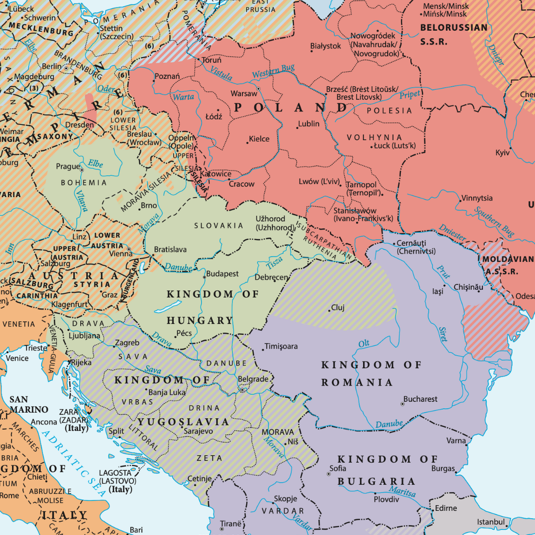 Map of the linguistic Areas (Sprachbünde) in Central Europe: An Alternative Classification, c 1930