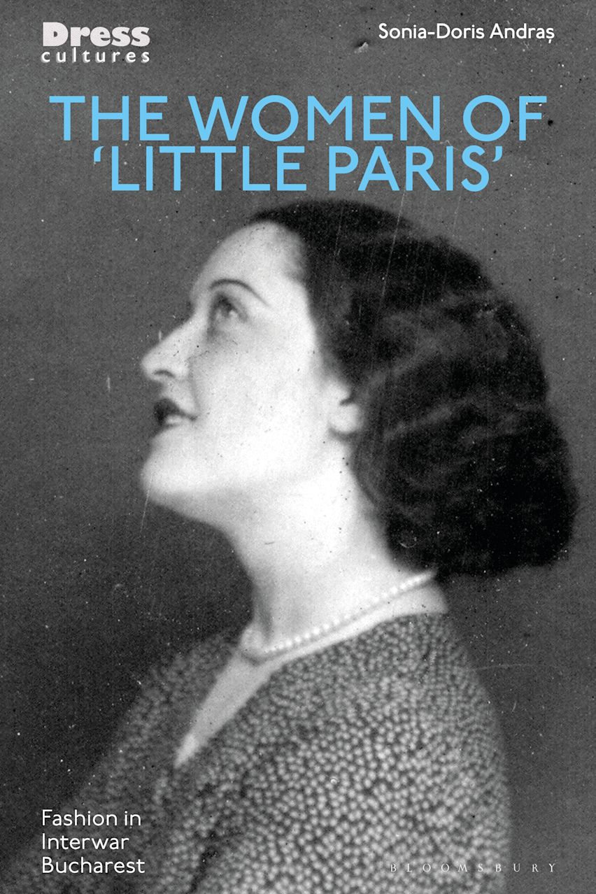Side profile photo of a woman on the cover of the book. On the black and white image, the title of the book is written in a light blue font.