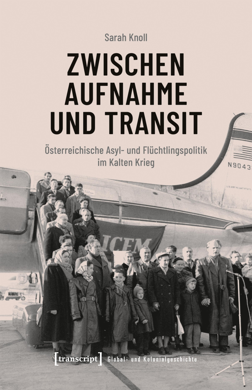 A group of people are standing in front of a small aircraft. The picture is a light sepia colour. The title of the books is presented in the middle in large letters.